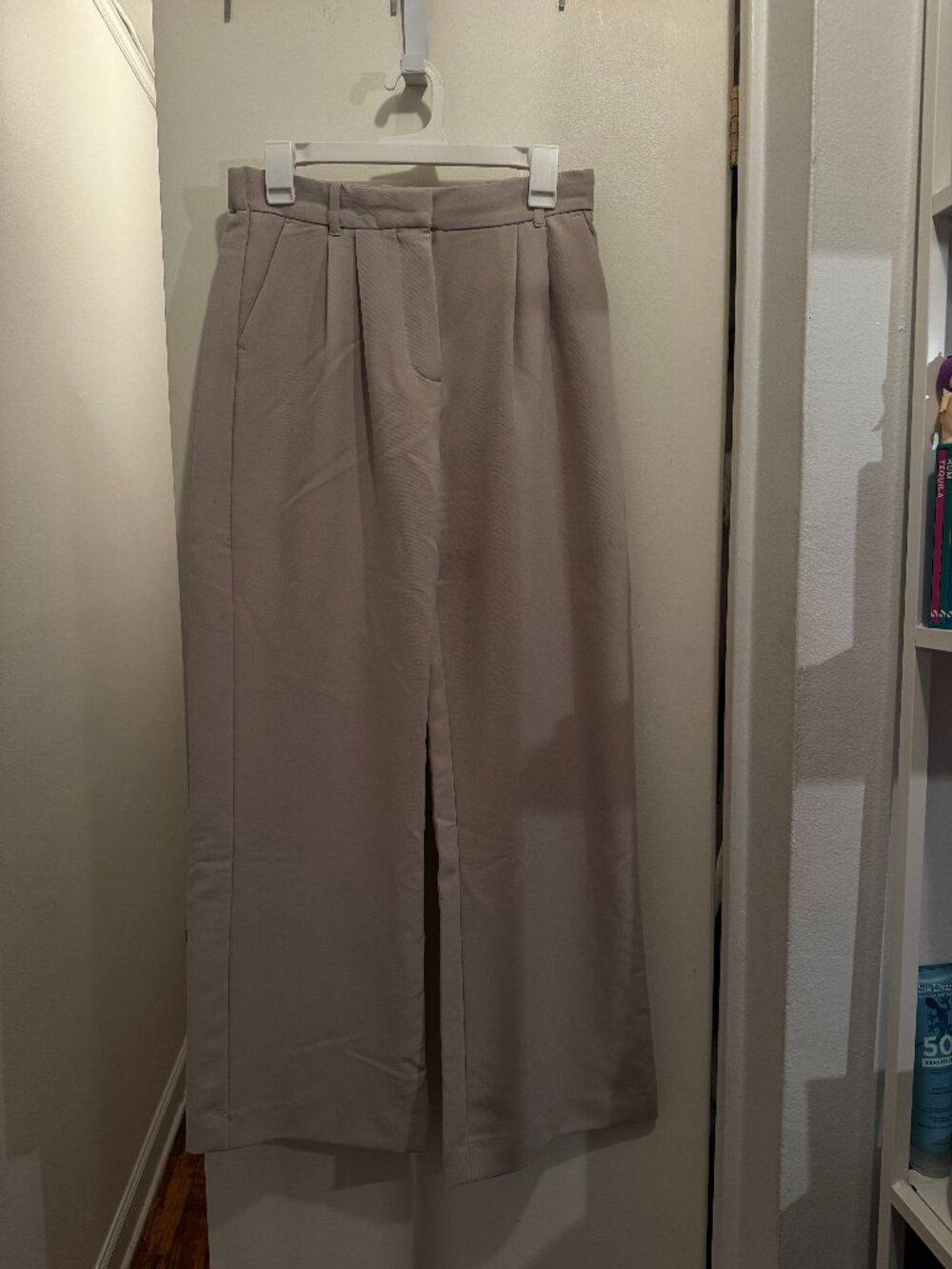 Women's Abercrombie & Fitch Sloane Tailored Wide Leg Pants Cream Size 28/6